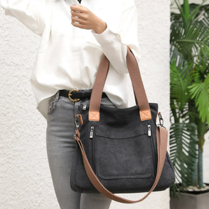 Women's Versatile Handbag Large Capacity Canvas Casual Shoulder Crossbody Bag