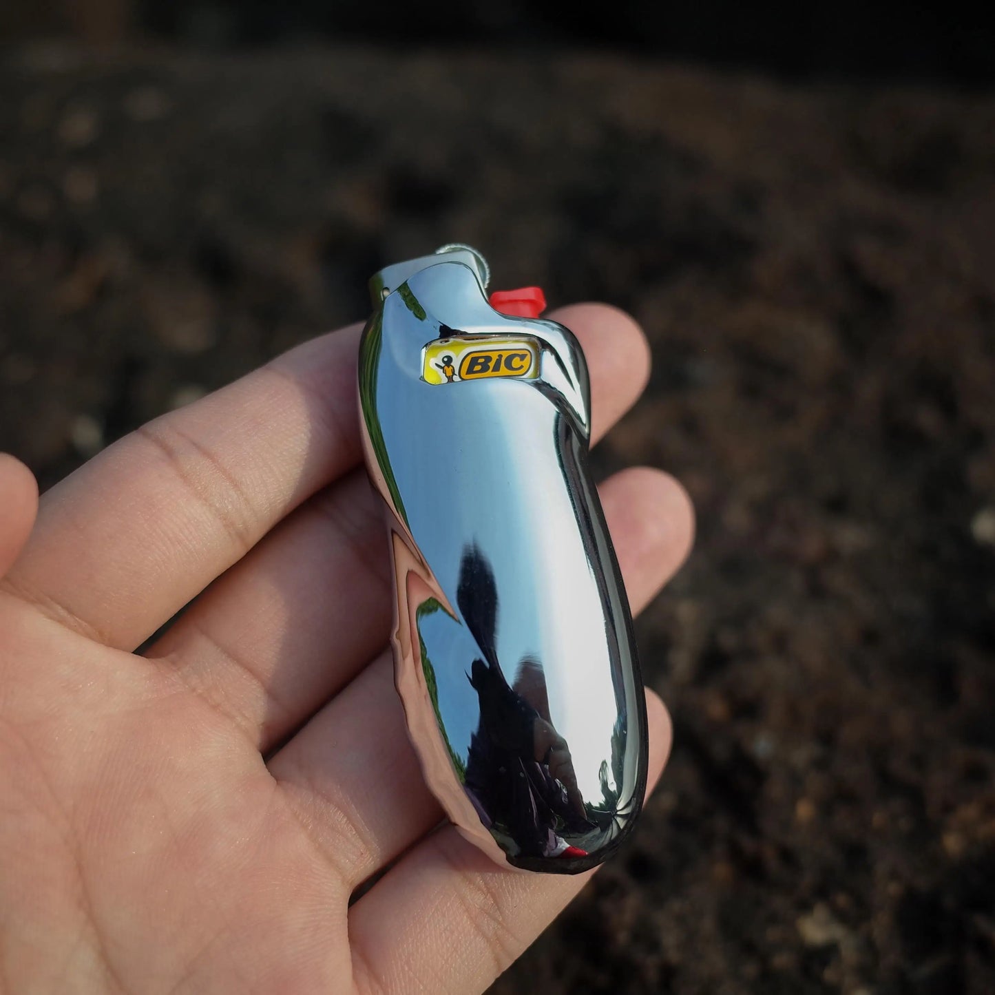 Clearance_Shiny Zinc Alloy Chromed Metal Shell For Small Bic Lighter J5 J25 No Lighter_Continuous updates