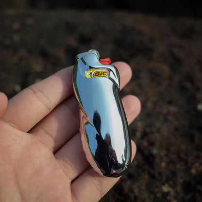 Clearance_Shiny Zinc Alloy Chromed Metal Shell For Small Bic Lighter J5 J25 No Lighter_Continuous updates