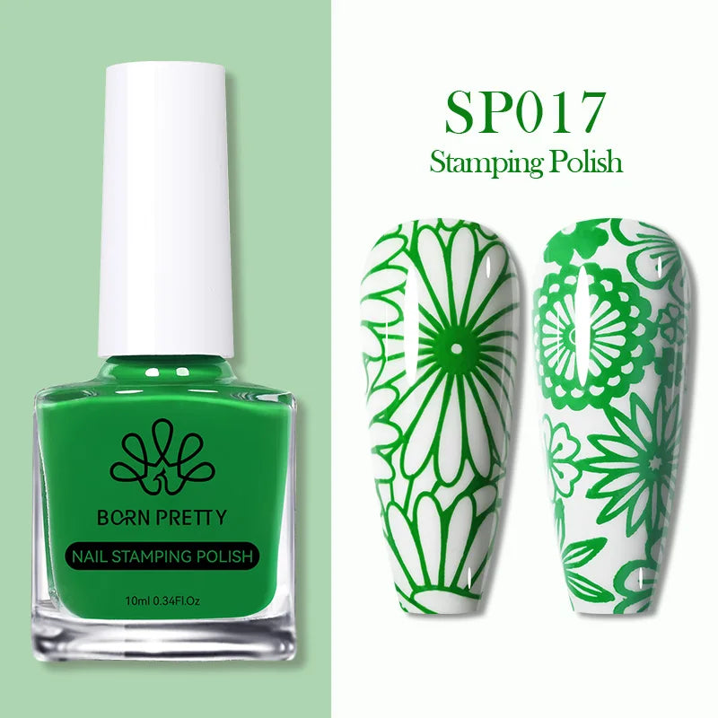 BORN PRETTY 10ml 25 Colors Nail Stamping Polish Nail Art Varnish with Peel Off Nail Latex Black White Colorful Stamp Polish