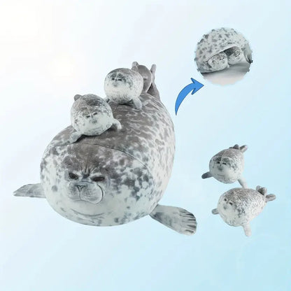 5pcs Kawaii Seal Family Plush Toys Soft Stuffed Animals Seal Pillow Stuffed Toy CuddlyGifts For Friends Birthday Gift For Family
