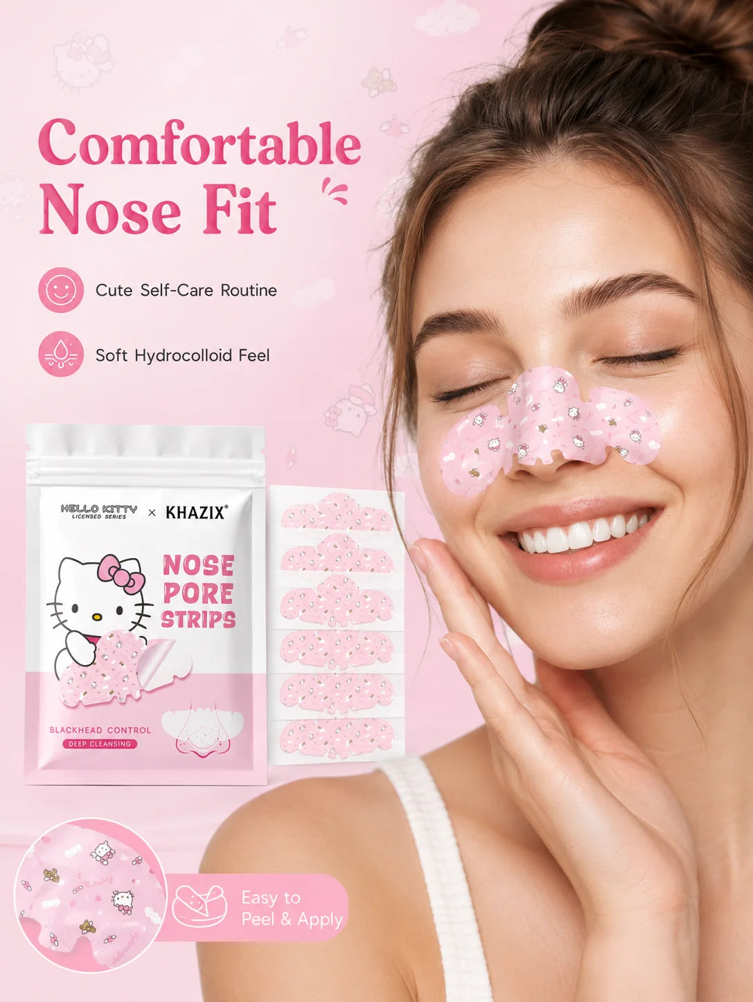 Nose Pore Cleansing Strips, Soft Fit Peel-Off Nose Patches for Daily Facial Skin Care