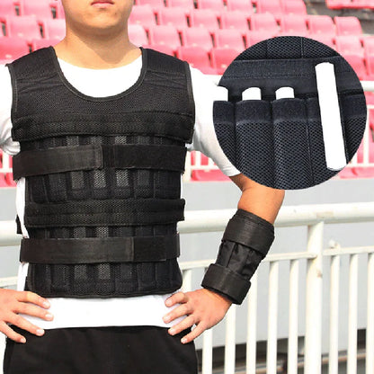 20kg Weighted Vest Adjustable Loading Weight Jacket Exercise Weightloading Vest Boxing Training Waistcoat（No Iron Blocks）