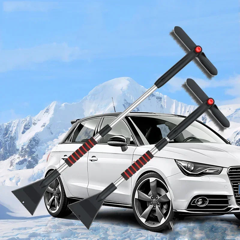 Winter Car Cleaner Extendable Snow Shovel Ice Scraper Brush Detachable Windshield Tool