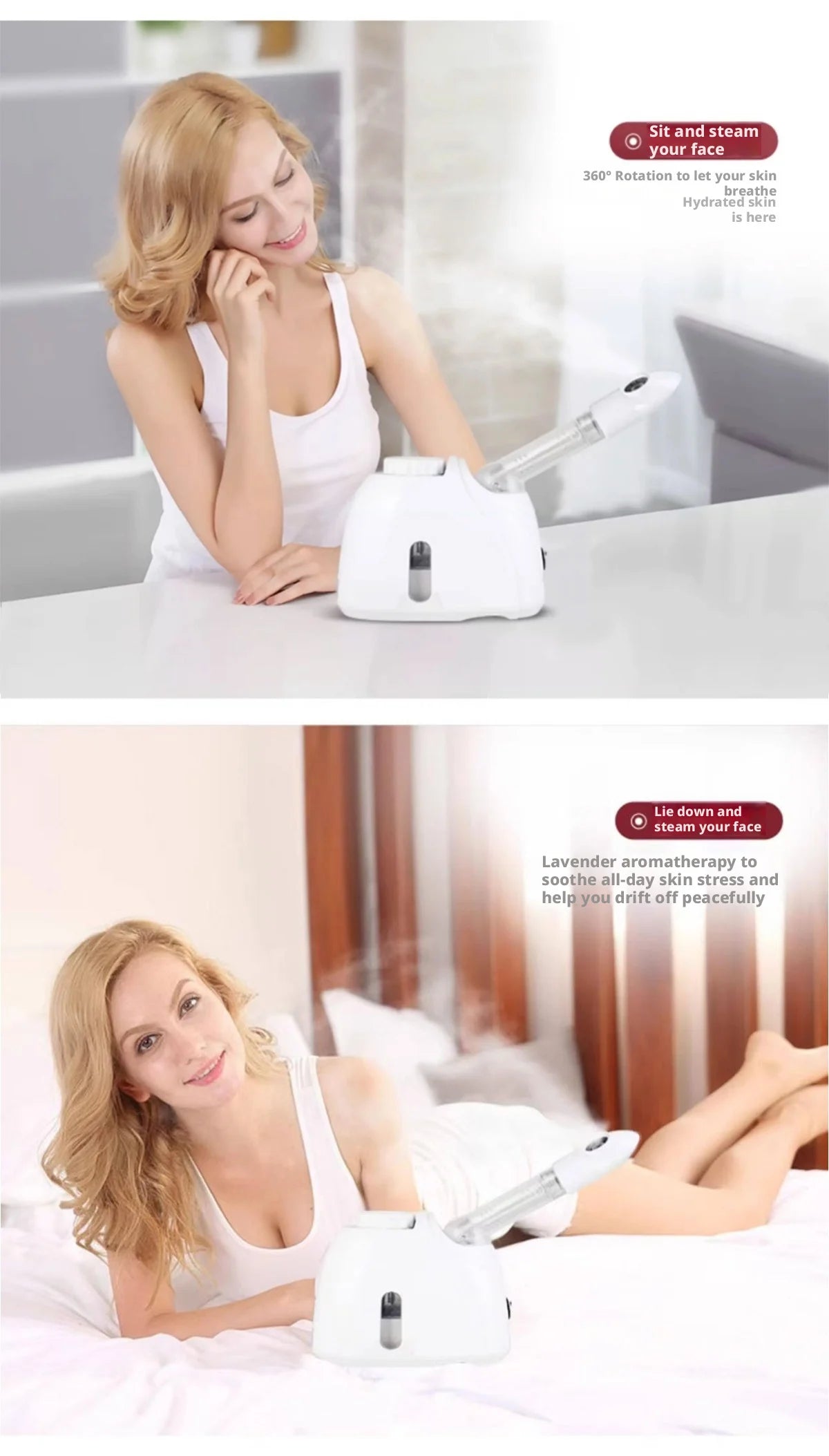 360° Rotatable Hot Mist Facial Steamer Multi-functional Home Spa Beauty Instrument Deep Hydration Skin Care Face Vaporizer