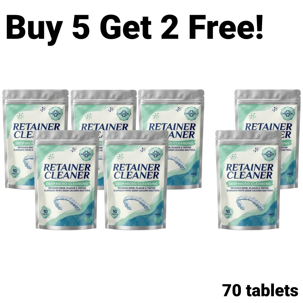 MIRAVEXL Denture Retainer Cleaner Tablets Orthodontic Braces Aligner Mouth Night Guard False Teeth Whitening Plaque Removal