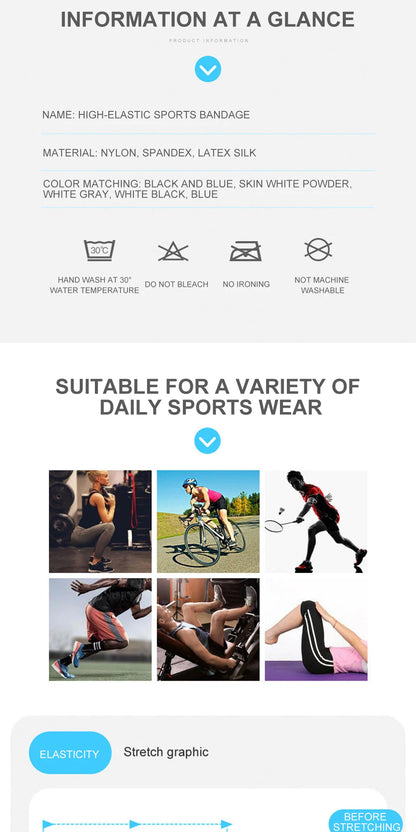 AOLIKES 1PC 40-180cm Compression Bandage Protector Knee Support Brace Sports Elastic Elbow Straps Leg Bands Bandage Workout Wrap