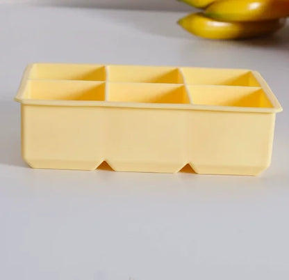 【Hot sales】1pc, Ice Cube Tray With Lid, 6 Cavity Flexible Food Grade Silicone Ice Cube Mold, Ice Trays For Freezer