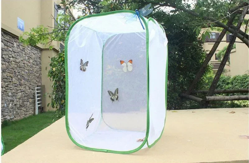 Collapsible Insect Cage Mesh Habitat Bird Butterfly Mantis Stick Grid Breeding Cricket Net Cloth Farm Cocoon Silkworm Hatch Cage