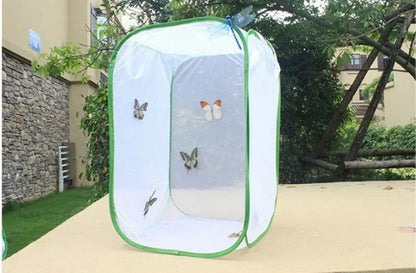 Collapsible Insect Cage Mesh Habitat Bird Butterfly Mantis Stick Grid Breeding Cricket Net Cloth Farm Cocoon Silkworm Hatch Cage
