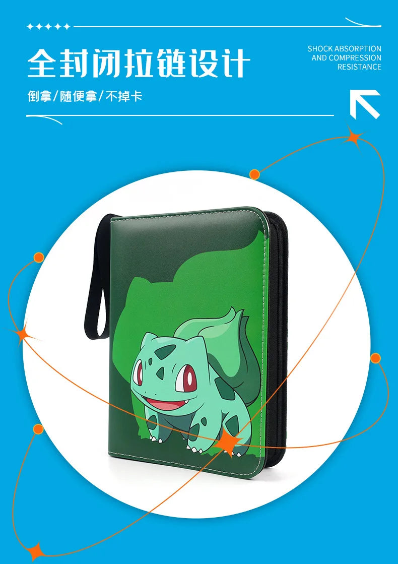 Pokemon Card Anime Photo Album Collect Album Loose Leaf Pu Zipper Game King Fans Pikachu Card Pack Toys Figure Card Storage Bag
