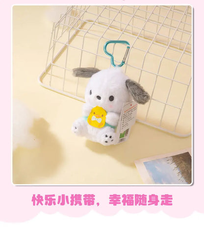 Genuine Sanrio Hello Kitty Kuromi Melody Pachacoo Cinnamoroll Stuffed Toy Pendant Cute Plush Toys Keyring Keychain Birthday Gift