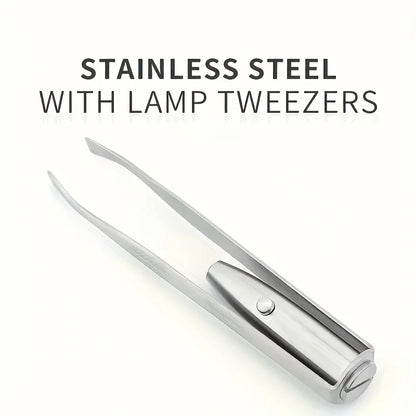 1/2pcs Upgraded LED Light Brow Tweezers Tool with Intelligent Design for Perfect Eyebrow Shaping and Fake Lash Application