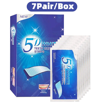 5D White Teeth Whitening Strip Whitening Gel Whiter Strip Removing Smoking Coffee Stain Effective Home Use Tooth Whitening Kit