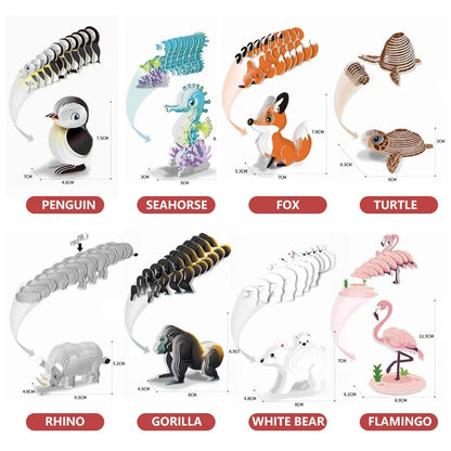 Children's Cartoon Dinosaurs 3D Three-dimensional Puzzle Toys DIY Puzzle Creative Paper Animal Model Assembly  baby toys