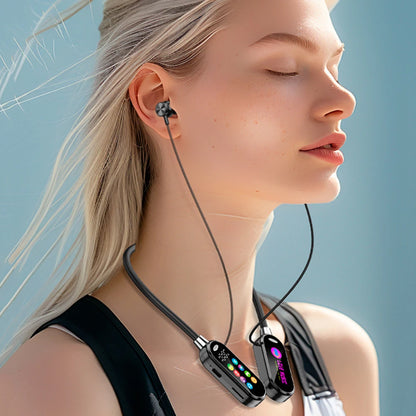 Color Screen Bluetooth 5.4 Earphones Neckband Headphones Wireless Headsets Noise Reduction Earbuds for Live Earphone Monitor