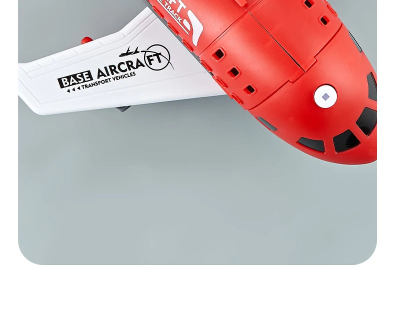 Children's Airplane Car Toy, Inertial Airplane Model, Equipped with 6 Road Signs Random 3 Cars 1 Helicopter, Christmas Gift