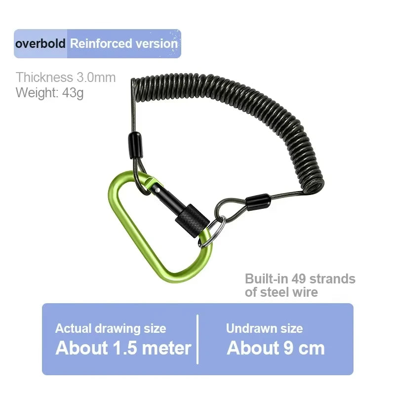 Durable Anti-Lost Lanyard 1/1.2/1.5/2.0m Telescopic Elastic Retention Rope Safety Spring Lanyard Rope Key Ring Chain Accessories