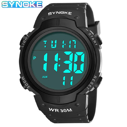 SYNOKE Outdoor Sport Watch 30M Waterproof Digital Men Fashion MultiFunction Waterproof Digital Watch Men