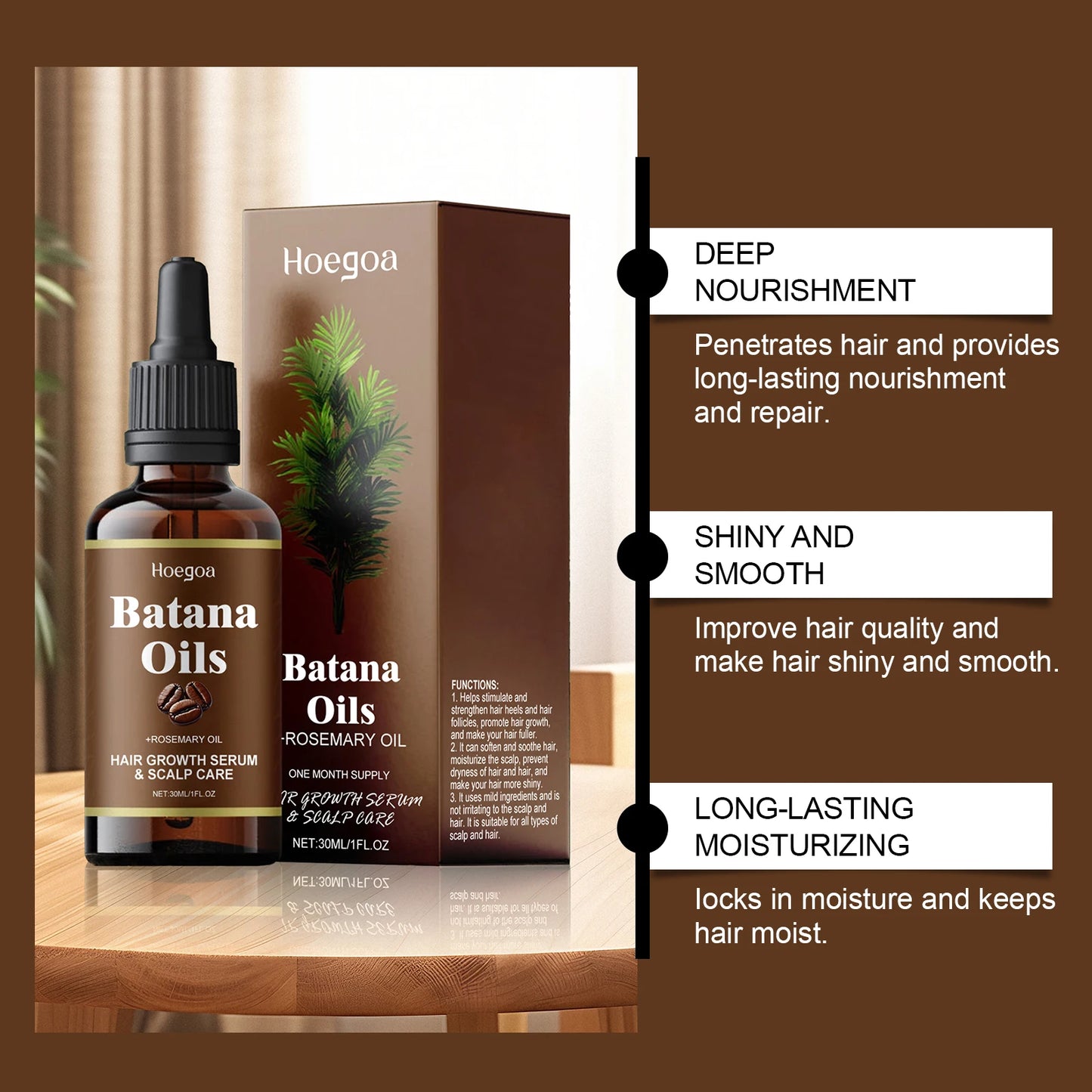 Batana Rosemary Hair Care Essential Oil Nourish Moisturize Improve Hair Quality Reduct Hair Loss Prevent Split Hair Care Product