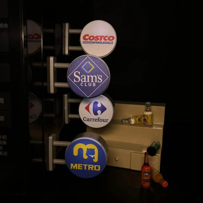 3d Magnetic Fridge Stickers Convenience Store Magnets Light Signs Ornaments Sam'S Supermarket Luminous Light Box Decorative