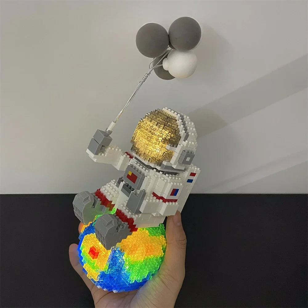 Knew Built Star Astronaut Minifigure LED Micro Mini Building Blocks Toys: Ultimate Space Enthusiast Collectible and Perfect Gift