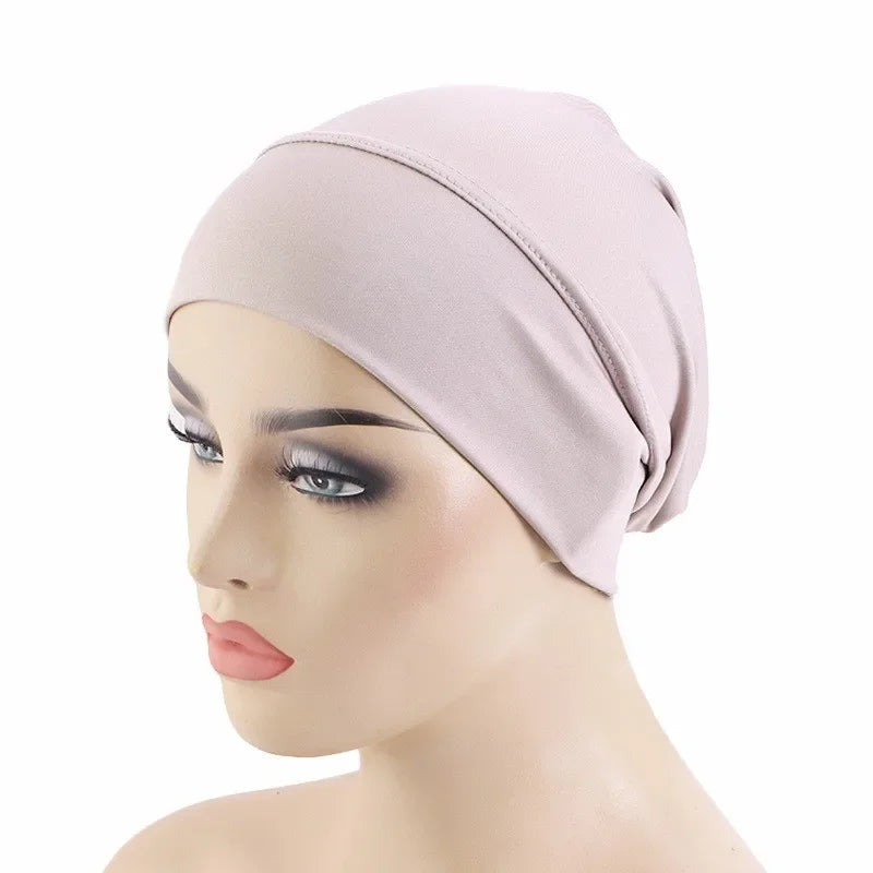 2020 soft modal inner Hijab Caps Muslim stretch Turban cap Islamic Underscarf Bonnet hat female headband tube cap turbante mujer