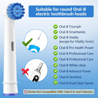 4/8/12/16/20 Pack Sensitive Gum Care Soft Bristle Replacement Brush Heads Compatible with Oral b Braun Electric Toothbrush