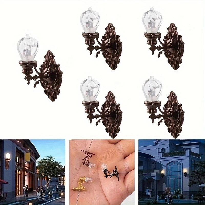 1Pc Model Wall Lamp Moss Micro Landscape Decoration Lamp Architectural Sand Table Model Wall Lamp Material