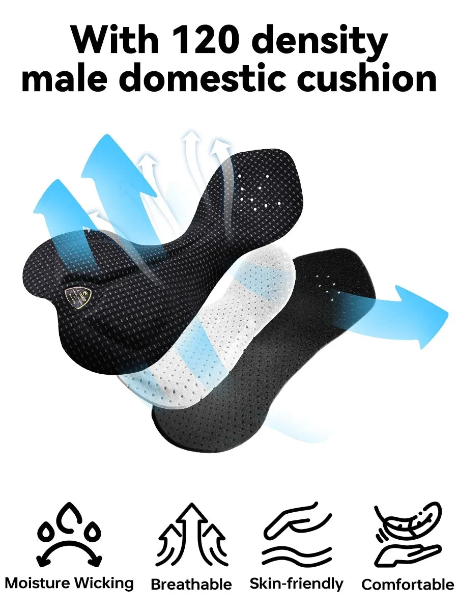 X-TIGER Cycling Bib Pants 120 High Density Cushion Men's Cycling Shorts Road Bike MTB Cycling Pants Sports Fitness Casual Pants