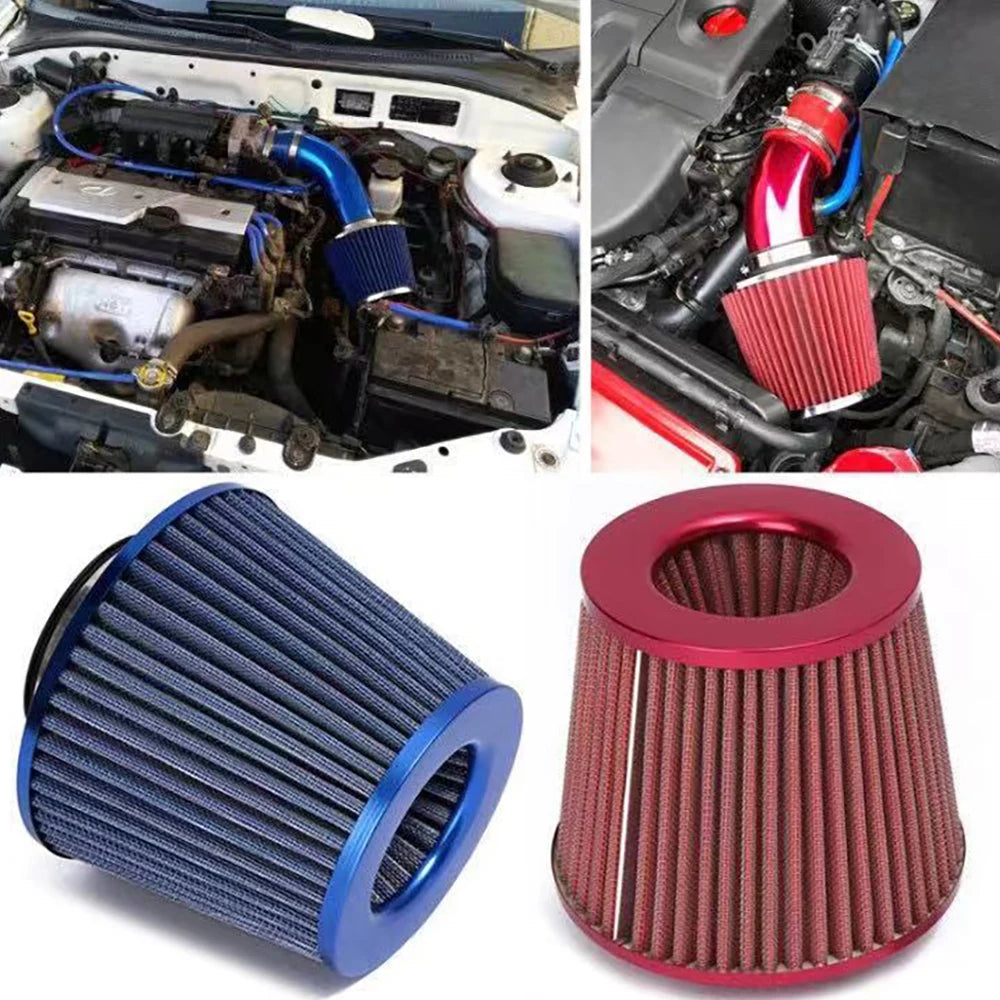 76MM 3 Inch High Flow Cold Air Intake Filter Universal Induction Kit Car Accessories Vehicles Air Filters Sport Power Mesh Cone