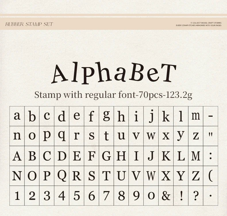 Journal GO 70pcs/set Wooden Rubber Alphabet Letter Number Stamp Set for Card Collage Junk Journal Scrapbooking DIY Standard Seal