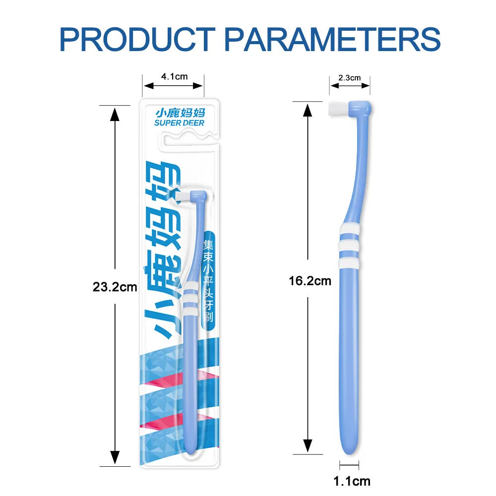 Super Deer 1PC Dental Orthodontic Toothbrush With Pointed Flat Head Professional Cleaning Brush Between Teeth Oral Hygiene Tool