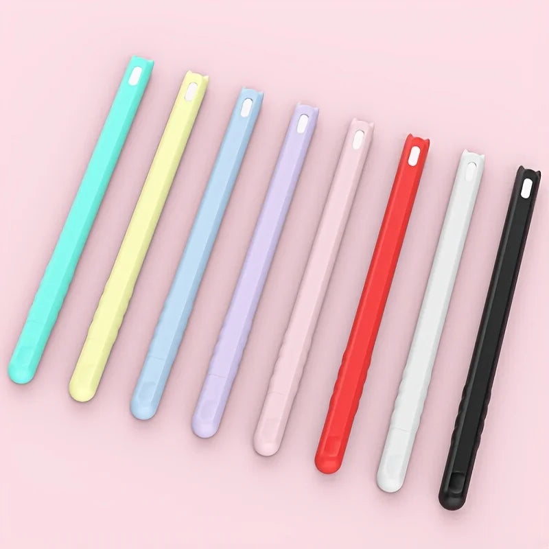 Good quality Cartoon silicone pen case for ApplePencil 2 generation Anti-slip and anti-drop tablet stylus case Solid color Cover