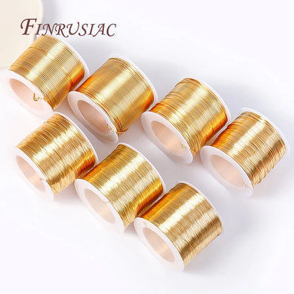 5 Meters 18K Gold Plated Copper Wire DIY Jewelry Making Brass Metal Wire For Handmade Wire Jewelry Crafts