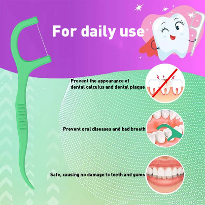 Smooth Mint Floss Stick - Cleaning interdental care for oral health, suitable for daily cleaning of food residue between teeth