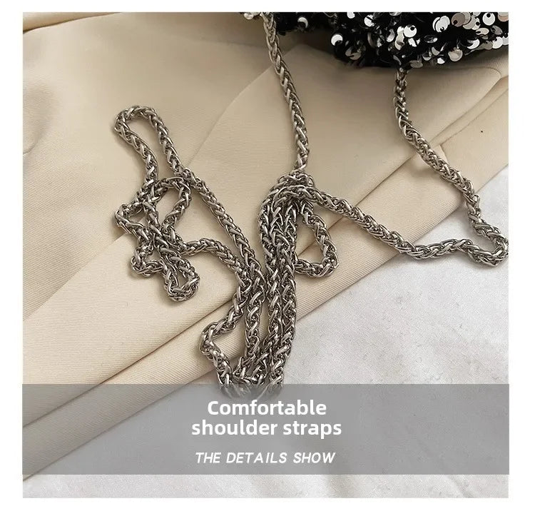 Crossbody Bags Sequin Women's New Korean Bucket Bag Bright Eyes Style Fashion Crossbody Dinner Single Shoulder Bags