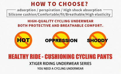 X-TIGER Cycling Shorts Breathable Mesh Cycling Underwear Gel Pad Shockproof MTB Bike Shorts Bicycle Underwear