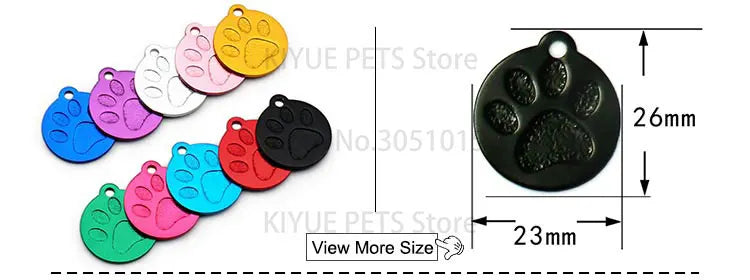 Personalized Random Mix 20pcs Aluminum Pet Dog Tag Nameplate Pedant For Cat Collar Ring Anti-Lost Accessories