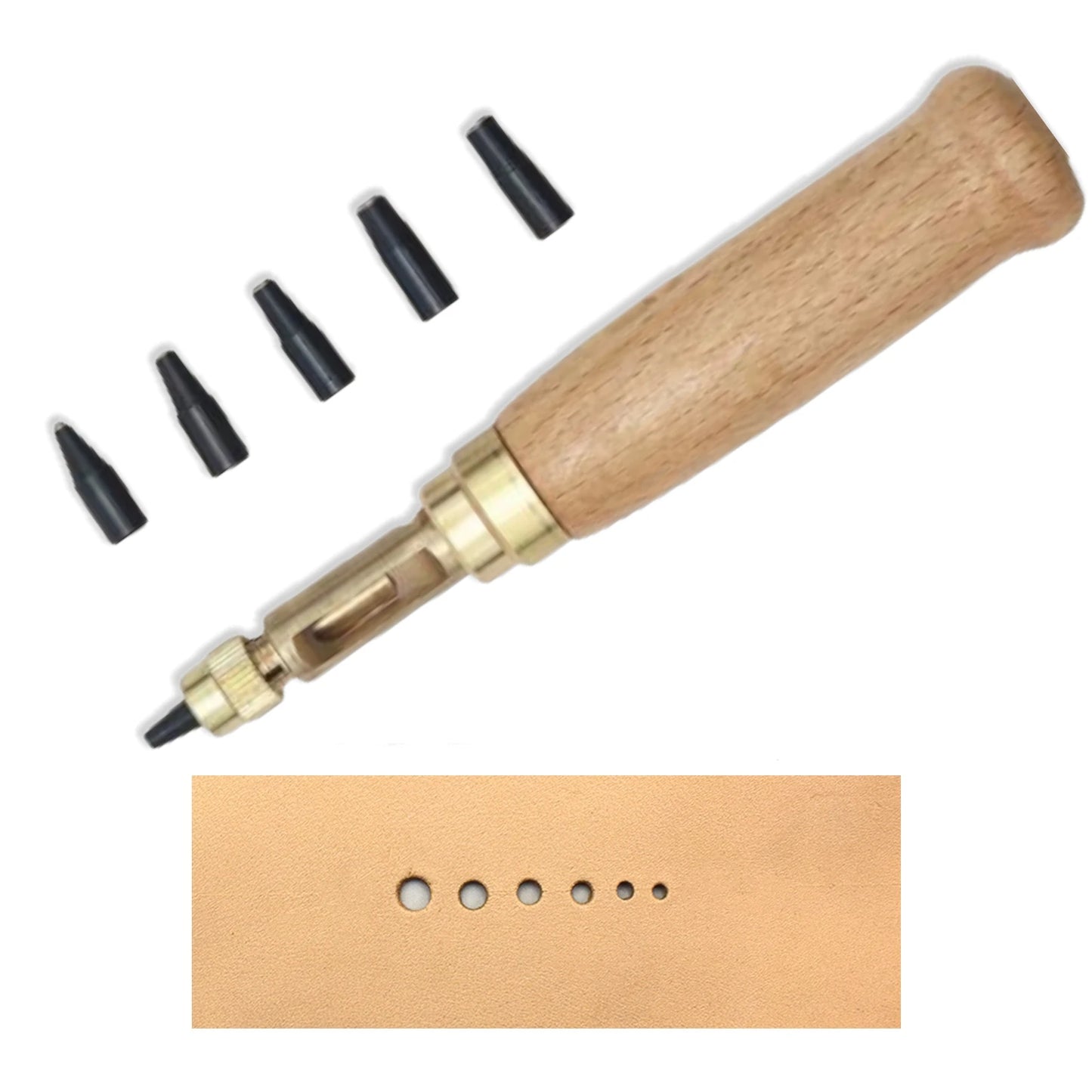 Automatic Belts Punch Replaceable Mute Rotary Punching Punchers Leather Punch Watch Craft Tool Hole Punch Screw Drill Tip Die