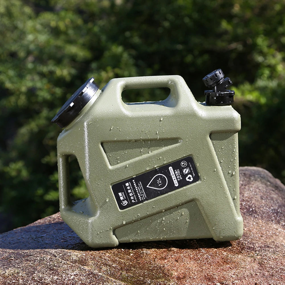 10/12L Outdoor Water Bucket Large-Capacity Portable Camping Water Bag Container with Faucet Driving Water Tank for Picnic Hiking