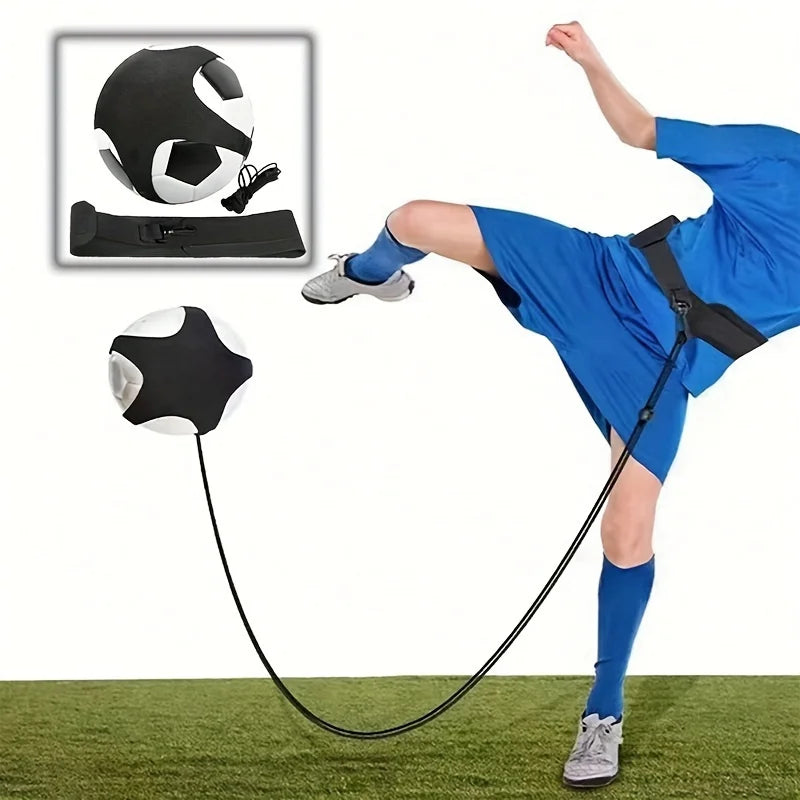 1 Set of Football Training Equipment with Rope Bag, Football Dribbling Belt, Training Device for Ball Control, Dribbling Belt, Rebound Practice Belt with Rope Bag, Football Training Equipment