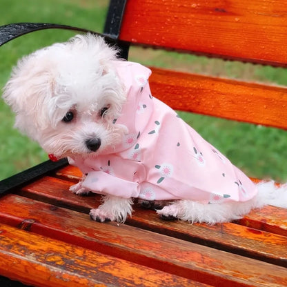 Cartoon Printed Dog Raincoat for Small Dogs Waterproof Pet Clothes Poodle Puppy Pomeranian Raincoats chubasquero para perros