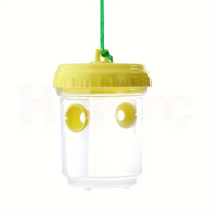Clear Plastic Outdoor Insect Trap with Lid - Effective for Catching Fruit Flies, Wasps, Transparent Design for Easy Monitoring
