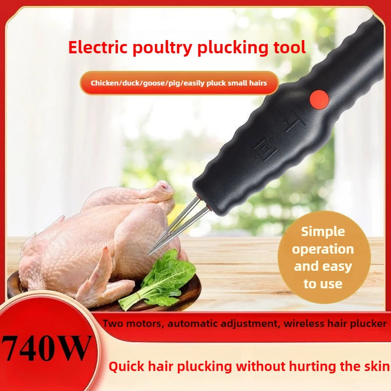 Portable Electric Chicken Plucker Fully Automatic Handheld Poultry Feather Removal Tool for Duck Goose Quail Defeathering