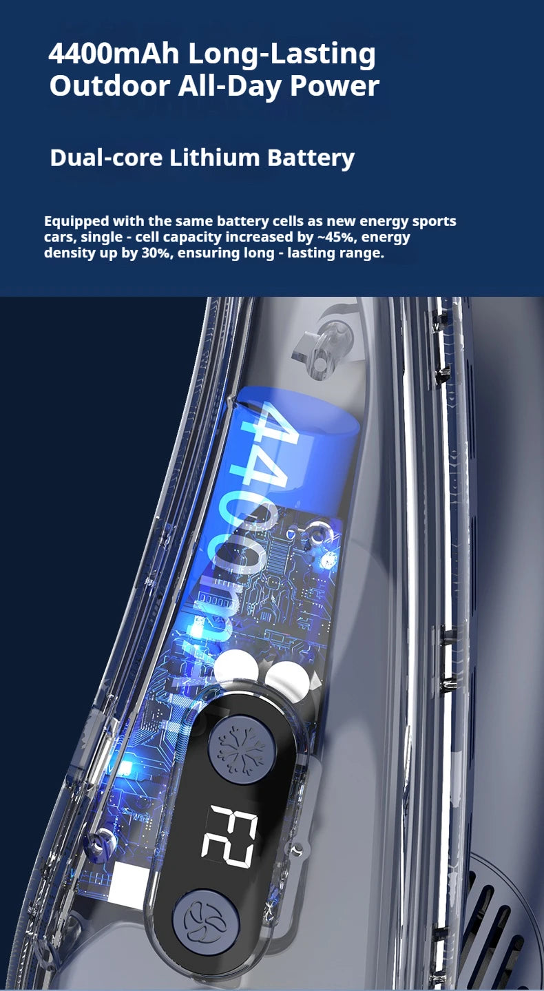 New Neck Air Conditioner Portable Neck Fan Rechargeable Semiconductor Cooling Bladeless Fan Outdoor Personal Fan Wearable Cooler