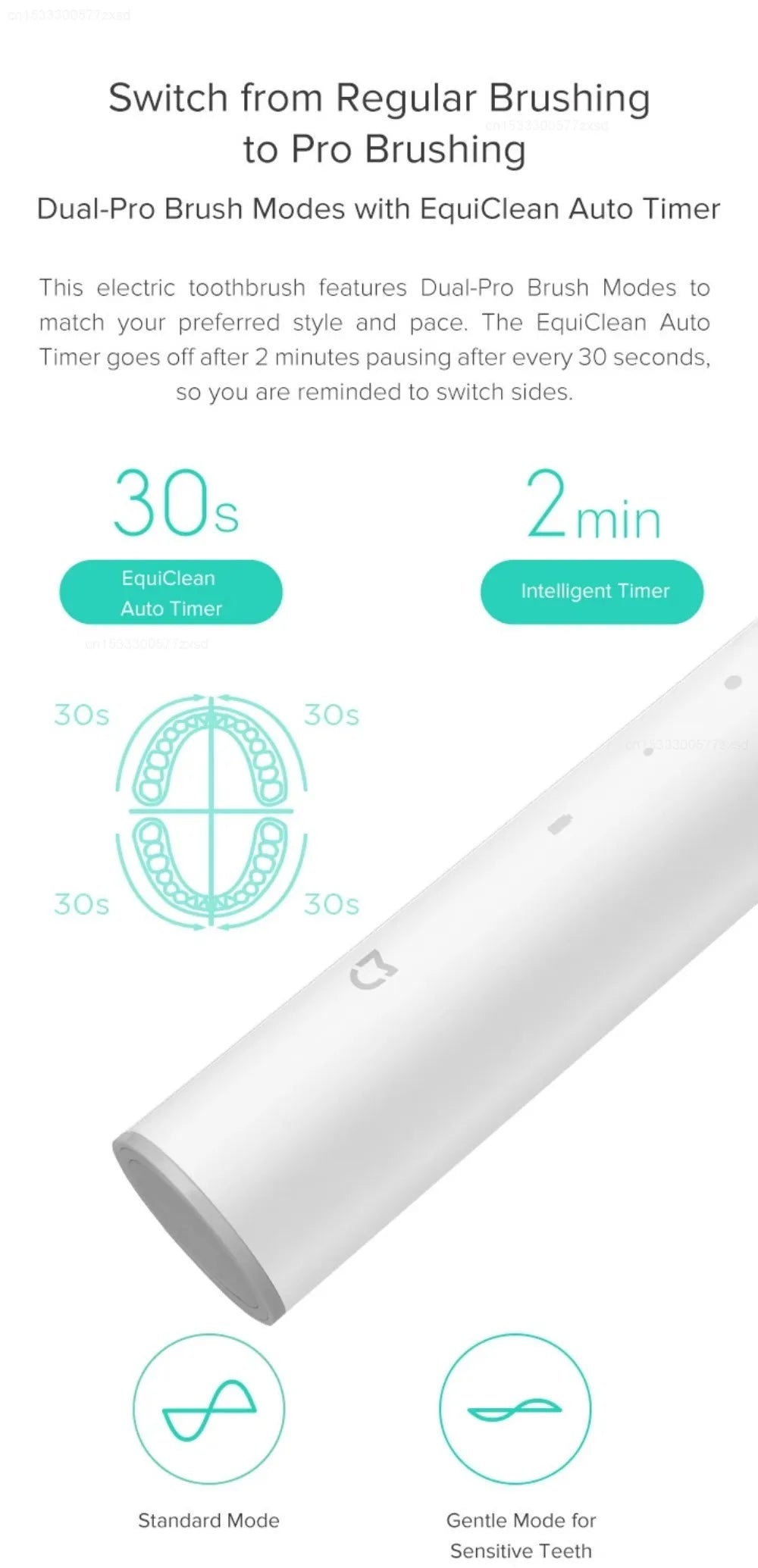 Xiaomi Mijia T300 Electric Toothbrush IPX7 Waterproof Smart Sonic Brush Ultrasonic Whitening Teeth Tooth Brush Toothbrushes