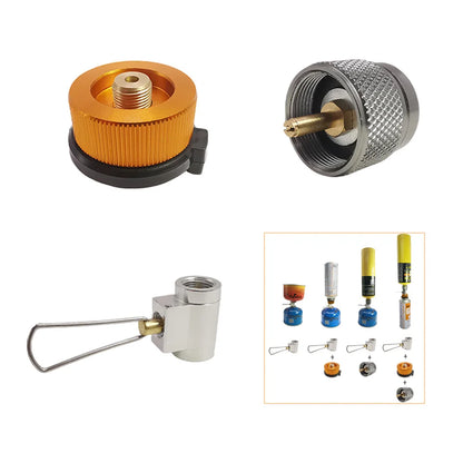 3pcs/set Camping Stove Adapter Butane Canister Adapter Refill Adapter EN417 Lindal Valve Canister Shifter Propane Adapter