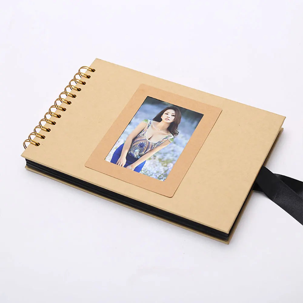 ZK20 80 Sides Black Memory Books DIY Craft Photo Albums Scrapbook Cover Kraft Album For Wedding Anniversary Gifts Memory Books