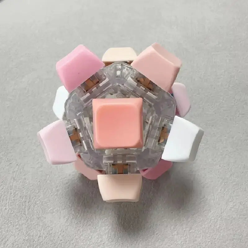 Decompression Button 12 Key Cube Ball Decompression Button Keyboard Ball Fingertip Press Button Axis Tester Toy Surprise
